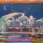 Large Sue Dawe Vintage 1981 Fantasy Unicorn Wooden Plaque Wall Art 23x19