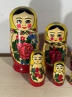 Vintage Soviet Russian Matryoshka Nesting Dolls Set Of Five 5    Good Condition