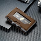 Men Genuine Leather Wallet Slim Rfid Pop Up Card Holder Money Clip Front Pocket