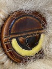 Vintage Owl Macrame Wall Hanging 13    Ceramic Eyes Nose 70s