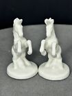 Vintage Pair Of Unicorn Figurines Sculpture White Omc Japan Otagiri 3 25    Tall