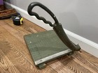 Vintage Photograph Paper Trimmer Cutter Guillotine Cast Iron Handle 9 X 9  Green