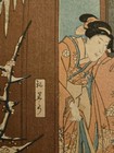Utagawa Kunisada Antique Japanese Woodblock Ukiyo-e Print Signed Snow Scene