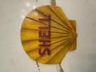 Vintage Shell Glass Or Melamine Gas   Oil Advertising Sign Scallop Logo  Shell