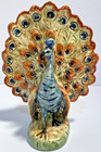 Antique Majolica Peacock Pocket Spill Vase Circa 1900  Czechoslovakian
