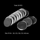 Coin Capsule Coin Holder 20pcs Round Adjustable 46mm Round Coin Holder With Blac
