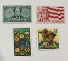4 Unused Us Girl Scouts Postage Stamps 3  4  22  And 32 Cents 1948 To 1998