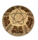 Vintage Handwoven Coil Basket Native American Multicolor Collectible Home Decor