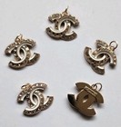 Lot Of 5pcs Chanel Vintage Buttons And Zipper Pulls  Metal 22mm