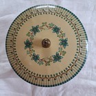 Vintage Cookie Tin Made In England Lazy Susan Bottom Lidded Round Embossed Metal