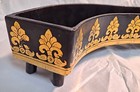 Antique Burmese Black   Gold Lacquer Serving Tray -very Good Condition 