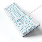 Punk Gaming Retro Keyboard 104-key Led Ice Blue Backlit Usb Wired White