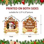 Dog First Christmas Photo Frame Ornament 2025 Fur Baby Puppy Keepsake Tree Decor