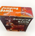 Vintage Haji Japan Tin Litho Jumping Bambi Toy   1950s Wind Up Deer Fawn