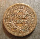 1853 Braided Hair Large Cent  -    Nice Details   Color   -  p3180 