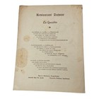 Vtg Antoine s Restaurant Centennial Menu 1840-1940 New Orleans French Historic