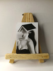 Aceo Original Charcoal Drawing Woman Book On Face Surreal Portrait Art Ooak