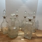 6 Vintage Glass Lead Crystal  Decanters Prohibition Liquor   London Wine Bottle