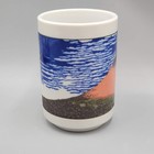 Mino Ware Japan Ceramics Sushi Yunomi Chawan Tea Cup Red Mt Fuji