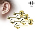 Stainless Steel 3mm-5mm Cone Spike Post Stud Earrings Silver Black Gold Plated