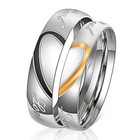 His Hers Real Love Heart Promise Ring Stainless Steel Couples Wedding Engagement