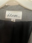  275 White gray Button Down Blazer Jacket Women s Size 12 Designer Sale 10-12