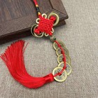 2 Pcs 8 Coins  Chinese Feng Shui Lucky Coins Brass Money Coins With Red Enles   