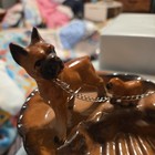 Vintage Chase Brand Boxer Dog With 6 Puppies In Tow Dish  