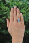 Sterling Silver Natural Turquoise Ring Size 6 Woman Teen Child Pinky