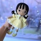 Handmade Crochet Dark Skin Doll  Cute Amigurumi Knit Plush Toy Kids Gift