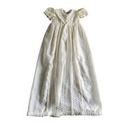 Antique Christening Baptism Gown Early Kids Unisex White Vintage Retro