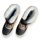 Sorel Manitou Boots Women s 6 Tan Leather Shearling Lined Snow Duck Made Canada