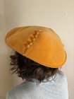 Rare 50 s 60   s Stunning Yellow Velvet Coolie Style Hat