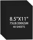 Cardstock 8 5 X 11  40 Sheets Black Card Stock  75lb  200gsm Copy Paper  Card   