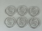 Set Of 6 Clear Pressed Glass Pinwheel Drink Coasters Vintage