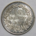 Denmark 1857 16 Skilling Rigsmont King Frederick Vii Silver World Coin