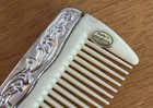 Silver Plate Dresser Vanity Set Comb   Brush Art Deco Vintage 2 Pcs Hong Kong