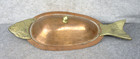 Vintage Hand Crafted Brass Copper Lidded Kitchen Table Fish Serving Platter