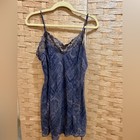 Y2k Victoria s Secret Vintage 2000 Navy Lace Chemise Euro Chic Size L