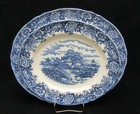 Vintage Salem Olde Staffordshire Blue English Village Platter s  12 1 2  Old