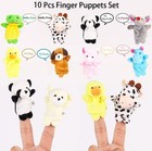 10pcs Finger Puppets Set - Soft Plush Animals Finger Puppet Toys For Kids  Mini