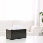 Black Wood Grain Tissue Box Cover  Refillable Facial Napkin Holder