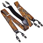 Luxury Silk Adult Men s Suspenders Metal Braces Bow Tie Hanky Cufflinks New