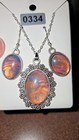 Acrylic Paint Pendant Necklace   Earrings Set For Women Girls  0334