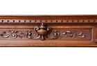 Antique French Carved Oak Wood Pediment  Foliage   Cup Decor 19th
