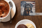 Rottweiler Dog Breed Patriotic American Flag Beverage Coaster