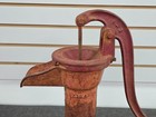 Antique Cast Iron Red Jacket Well Pump  Davenport Ia  Hand Pitcher Pump