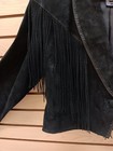 Nice Womens Size Xl Cripple Creek Black Rolled Fringed Black Leather Jacket