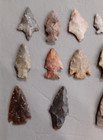 Native American Artifacts Lot     22 Arrowheads Collection Oklahoma Territories
