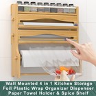 Foil Plastic Wrap Organizer Dispenser - 4 In 1 12  Roll Dispenser With Cutter 